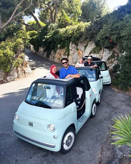 From Nice: follow a guide in an electric car along the French Riviera! - Saint-Jean-Cap-Ferrat stop: photo time with open-air wind
