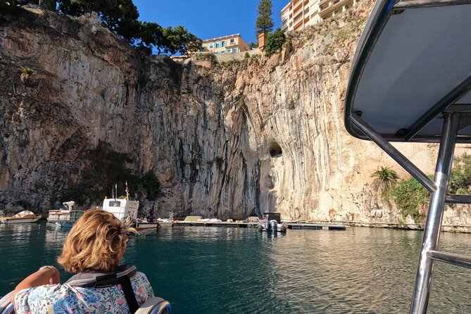 From Nice : Secret Riviera Boat Tour to Mala cave with Snorkeling - Villefranche Bay panorama on the way back