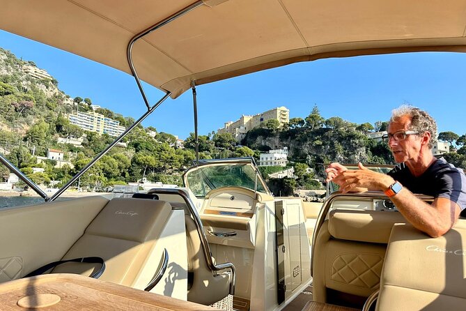 Private Luxury Boat Tour of the Beautiful Riviera Nice / Monaco - Cap-d’Ail and Plage de la Mala: cliffs, caves, and the dolphin hope