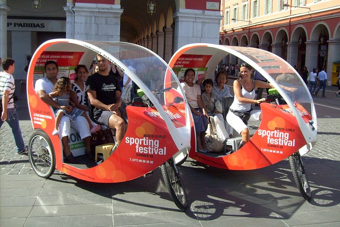 Private tour guide of Nice in electric taxibikes - Place Masséna, Fontaine du Soleil, and Coulée Verte in One Shot